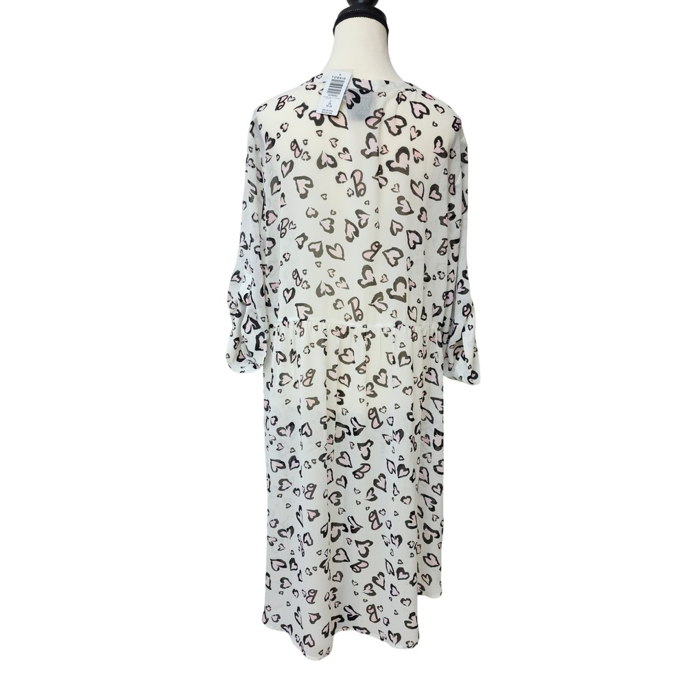 Torrid Barbie Lexie tunic sheer 2X 18-20 White Heart Print Chiffon NWT - Picture 3 of 8